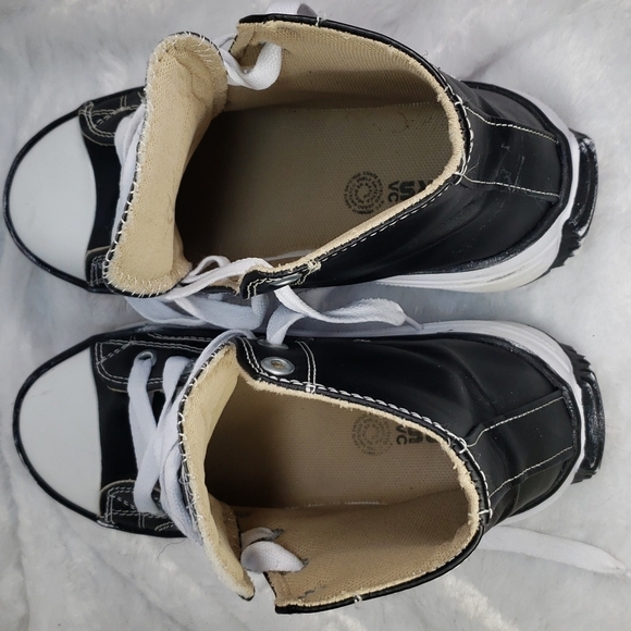 Colors Fashion Moda Black &White Leather Women's Boots Converse Size 7.5 - Picture 4 of 12